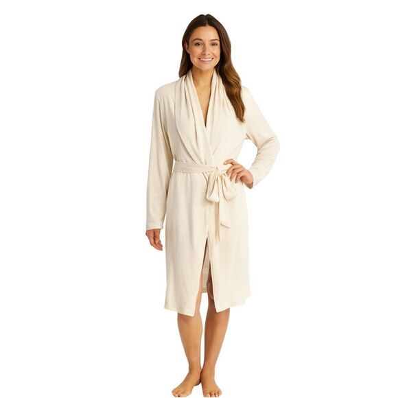 Tommy John Super Soft Terry Lounge Robe - Size Medium - Parchment - Picture 1 of 6